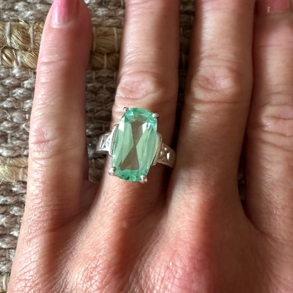 Solid 925 Sterling Silver Gemstone Ring - image 2